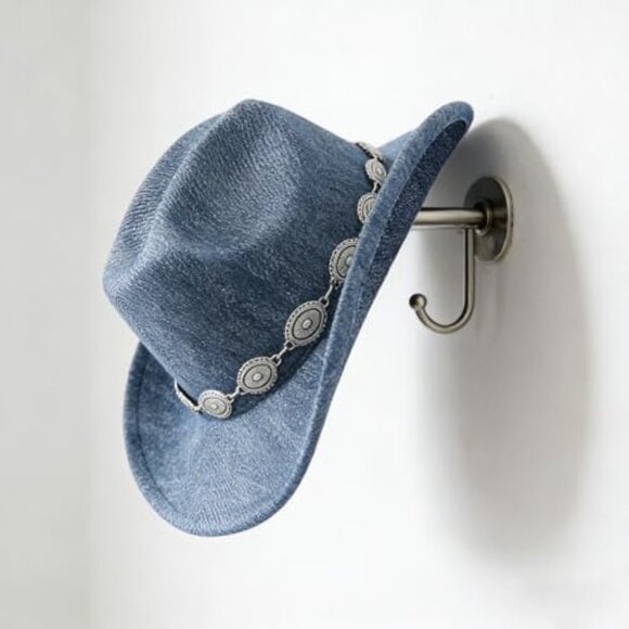 Denim Cowboy Hat Y2K Western Wide-Brim Adjustable Foldable Brim main image 4